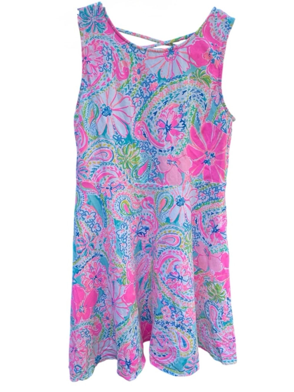Lilly Pulitzer girls sleepless neon colored floral cotton dress size 14